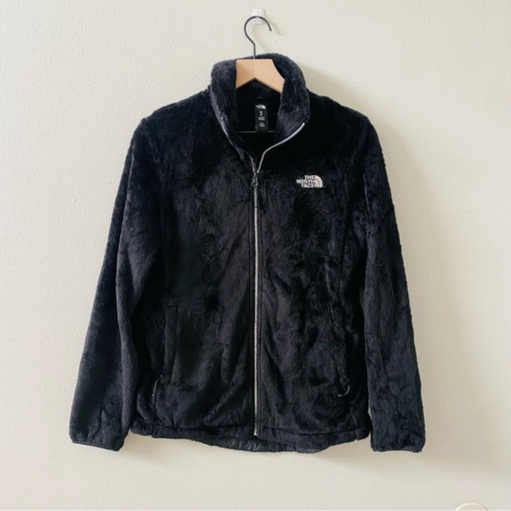 The North Face Black Teddy Fleece Fur Jacket Zipper Pockets Size Medium